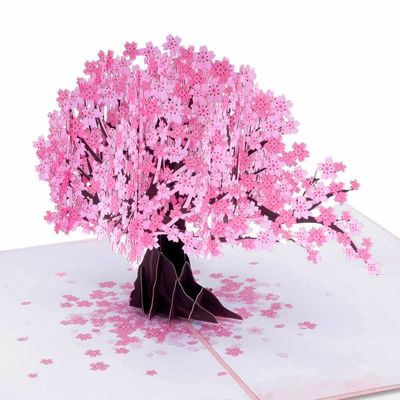 Paper Love 3D Cherry Blossom Valentines Day Pop Up Card, Gift for Valentines Day, Birthday, Wedding, Anniversary, Thank You, Get Well, All Occasion - 5" x 7" Cover - Includes Envelope and Note Tag - Image 1
